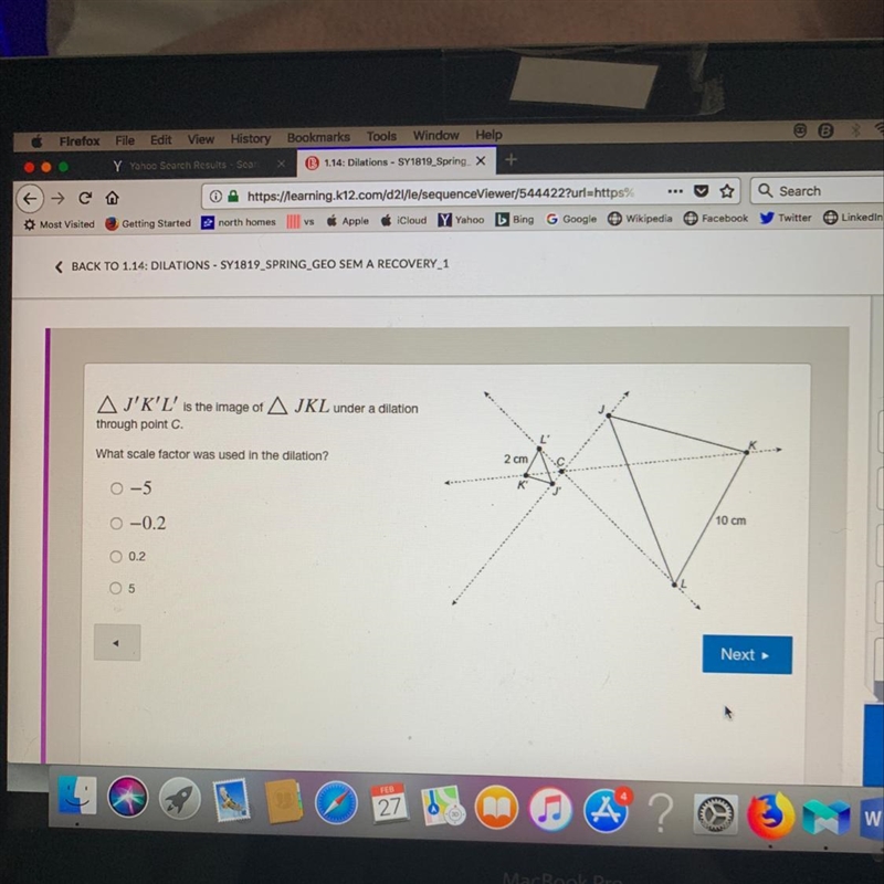 What scale factor was used in the dilation ????? Helpppppp-example-1