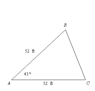 Find the area of the triangle. Round your answer to the nearest tenth. a. 1,352 ft-example-1