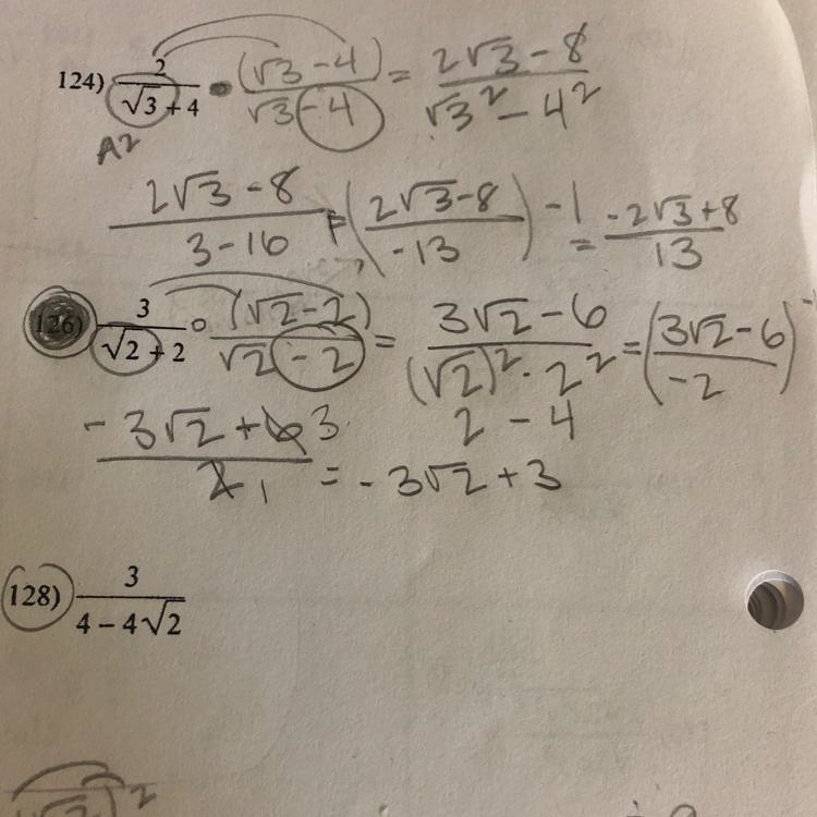 It’s question 126. Does anyone know how to solve the rest of it or if I messed up-example-1