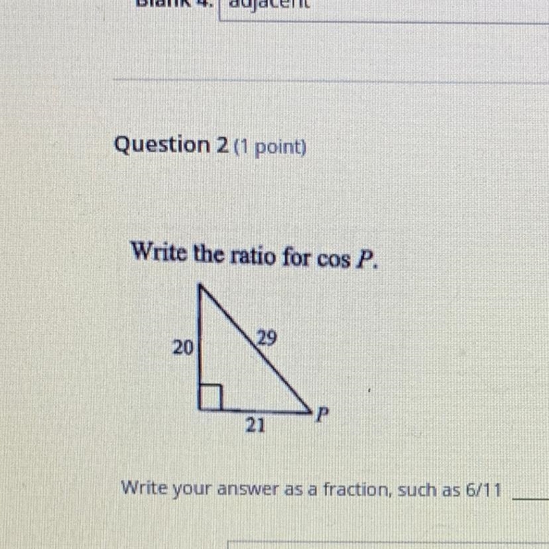 What is the ratio for cos P?-example-1