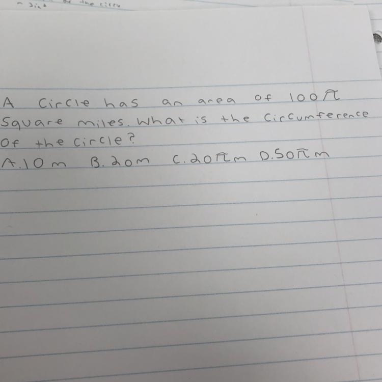 What is the circumference of the circle? Show steps please!-example-1