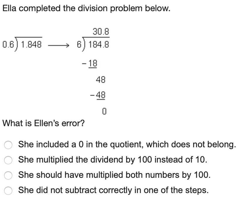 Ella completed the division problem below.-example-1