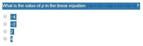 20 points What is the value of p in the linear equation ? −4 −2 2 4-example-1