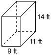 What is the volume of the prism shown? 1,386 ft^ 3 1,260 ft^ 3 1,540 ft^ 3 1,512 ft-example-1