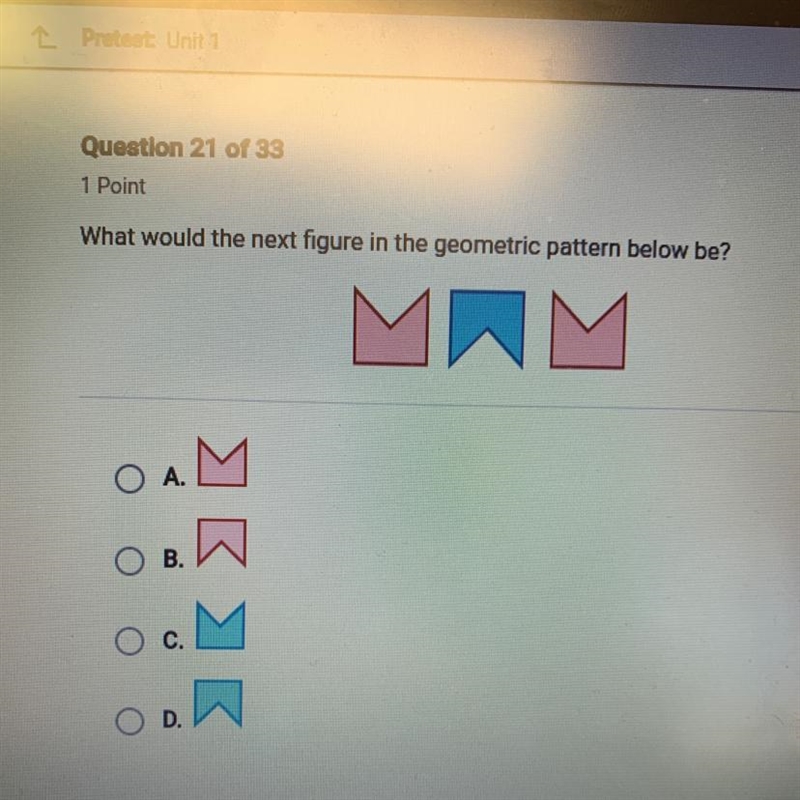 What would the next figure in the geometric pattern below be?-example-1