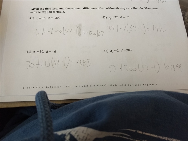 given the first term and the common difference of an arithmetic sequence find the-example-1