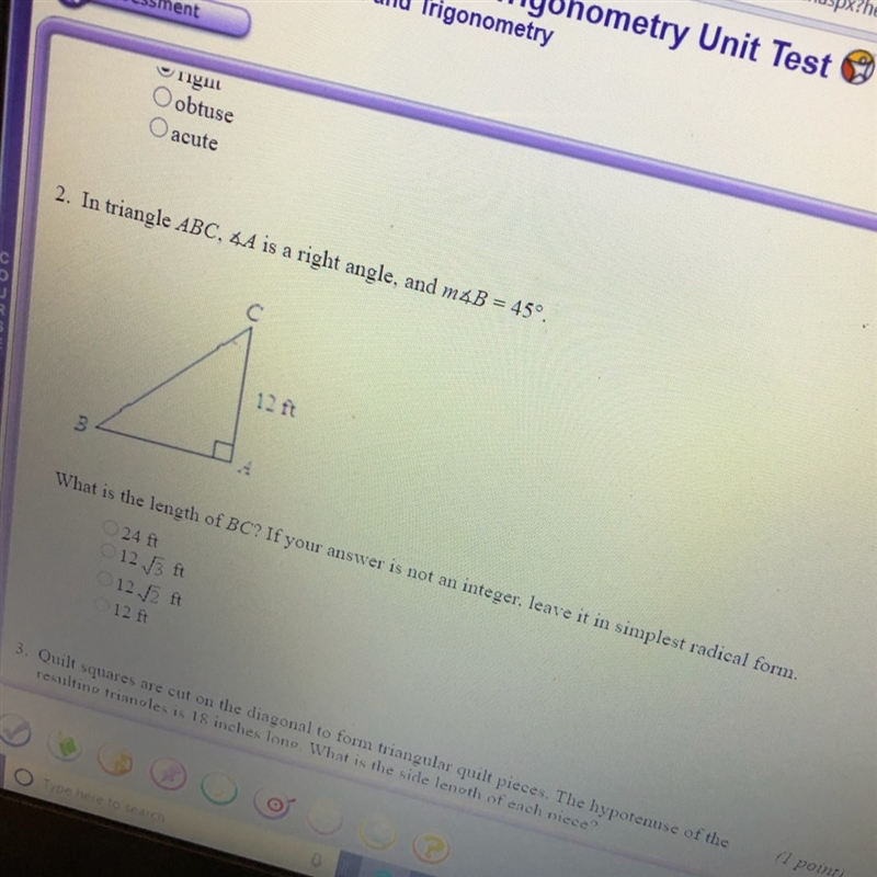 What is the length of BC? If your answer is not an integer, leave it in simplest radical-example-1