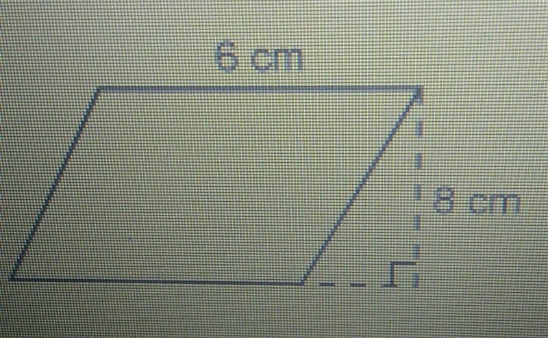 What is the area of the parallelogram? A. 48 square centimeters B. 28 square centimeters-example-1