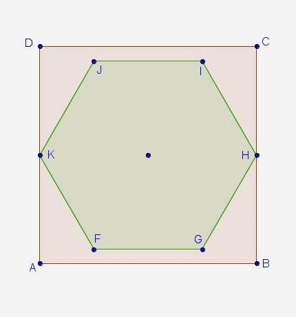 Regular hexagon FGHIJK shares a common center with square ABCD on a coordinate plane-example-1