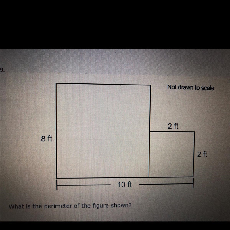 What is the perimeter of the figure shown? A)22ft B)84ft C)30ft D)36ft-example-1