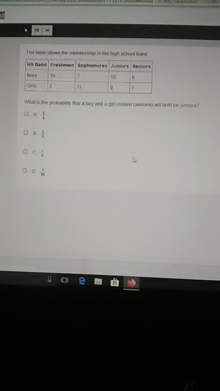 12.what is the probability that a boy and a girl chosen randsomly will be seniors-example-1