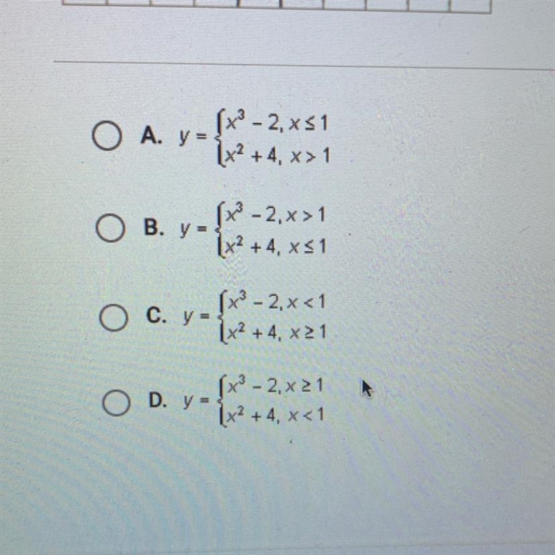 Which of the following functions is graphed below?-example-1