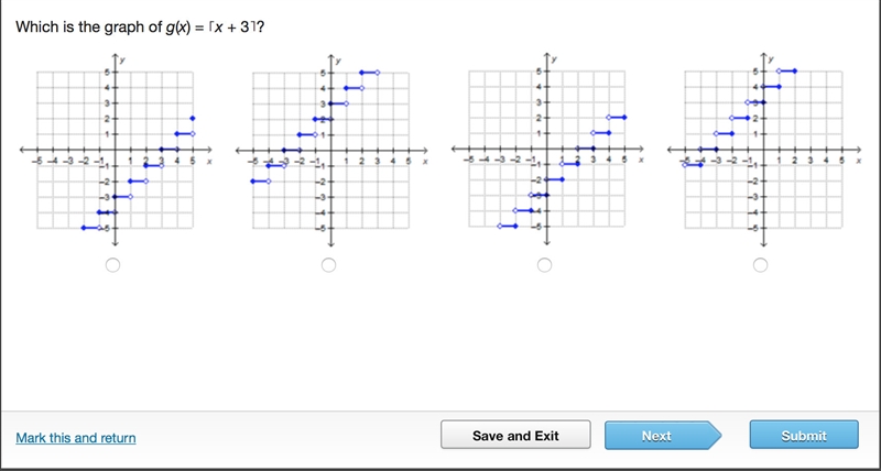 Which is the graph of g(x) = ⌈x + 3⌉? HELPP ASAPP-example-1