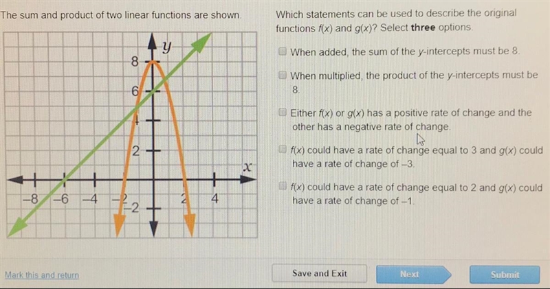 Which statements can be used to describe the original functions f(x) and g(x)? Select-example-1