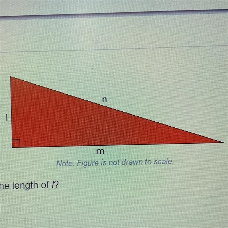 PLEASE HELP!!! if m = 35 cm and n = 37 cm, what is the length of l? A. 13 cm B. 15 cm-example-1