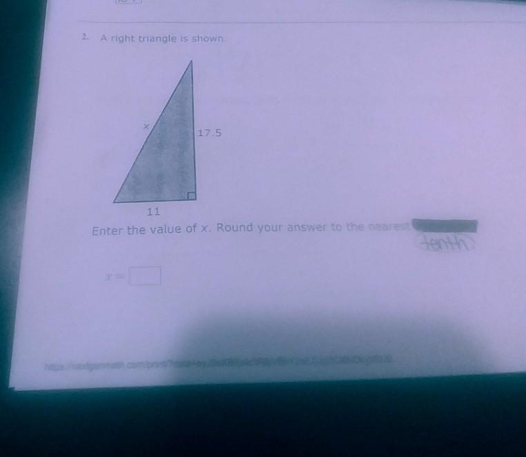 What is the value of x by rounding to the nearest tenths​-example-1