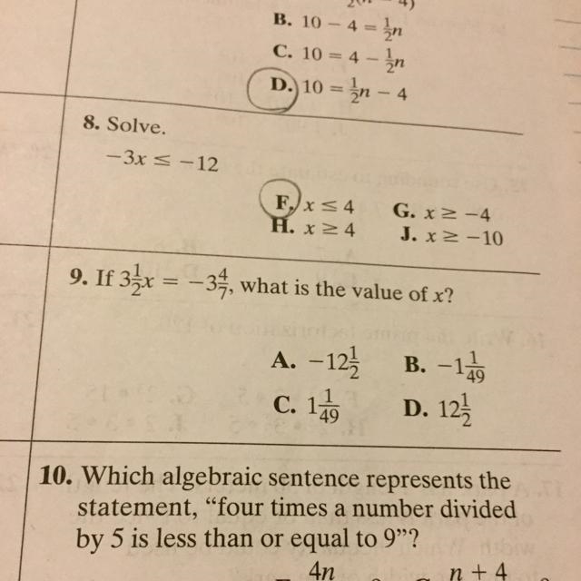 Help me with number 9 please-example-1