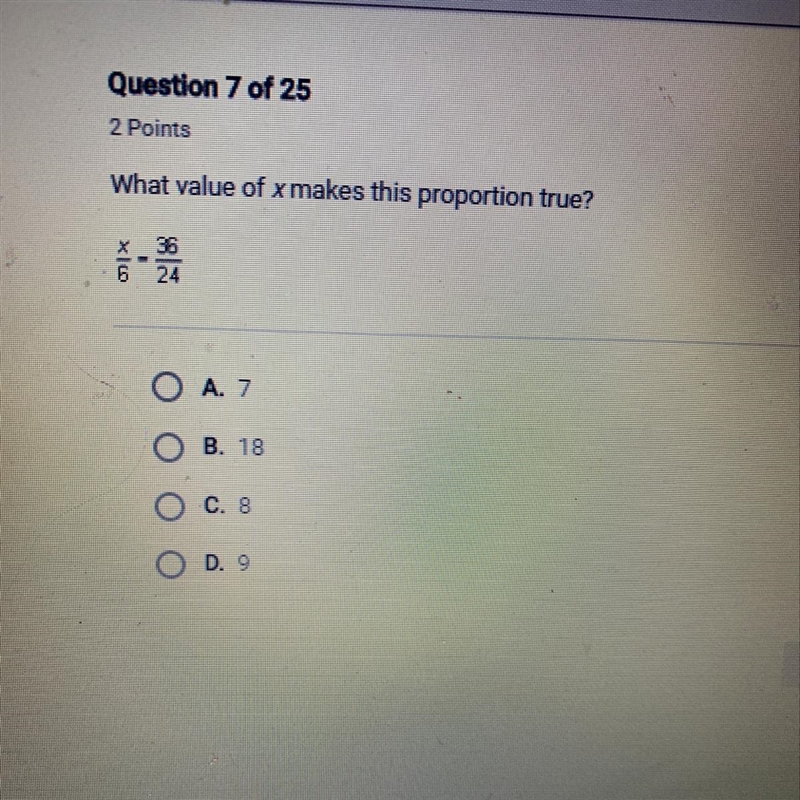 What value of x makes the proportion true?-example-1