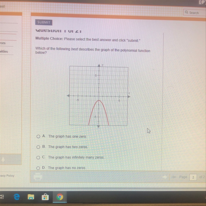 Which of the following best describes the graph of the polynomial function-example-1