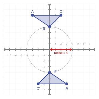 Right triangle ABC and its image, triangle A'B'C' are shown in the image attached-example-1