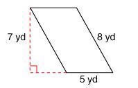 Find the area of the parallelogram shown. 35 yd^2 24 yd^2 26 yd^2 40 yd^2-example-1