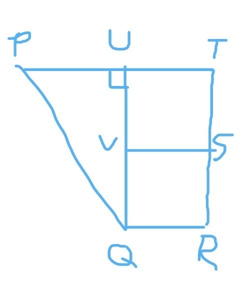 The diagram shows a trapezium , PQRSTUV that formed from the combination of two similar-example-1