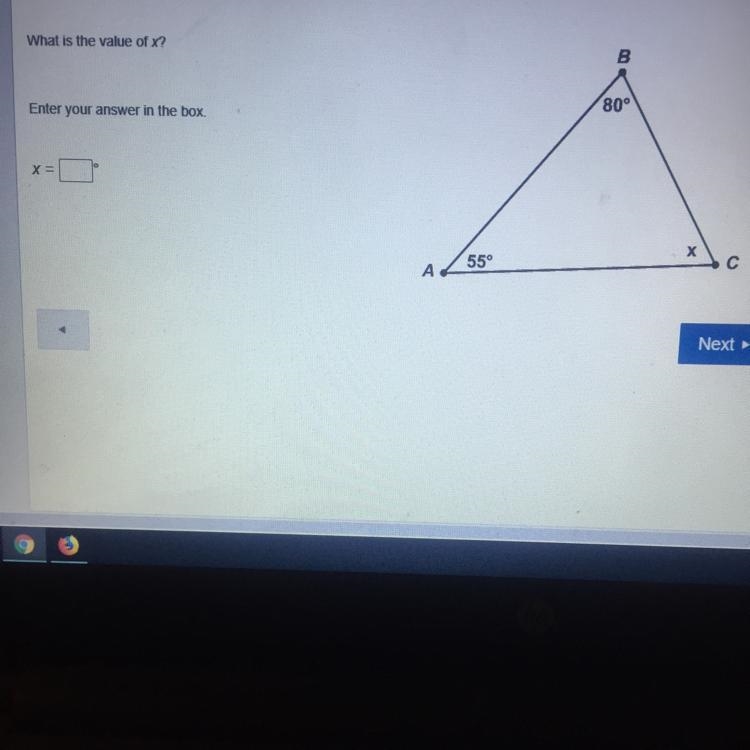 What is the value of x? Enter your answer in the box. Can somebody help please-example-1