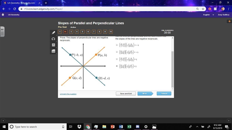 Determine the missing information in the paragraph proof. Given: Line PQ is rotated-example-1