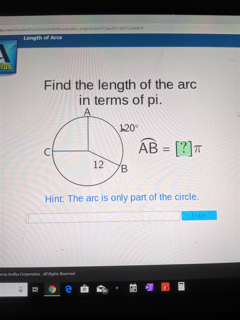 I'm not even sure how to do this. I have Length of arc - mAB / 360 πd Circumference-example-1