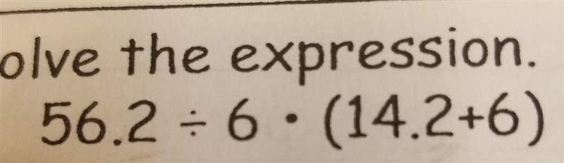 Solve the expression. 56.2÷6×(14.2+6)​-example-1