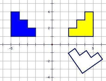 The white shape can be transformed into the blue one using A) a dilation, then a rotation-example-1