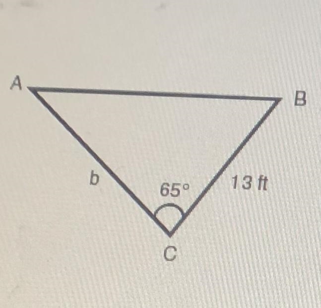 The area of triangle ABC is 95 square feet. What is the value of b, to the nearest-example-1