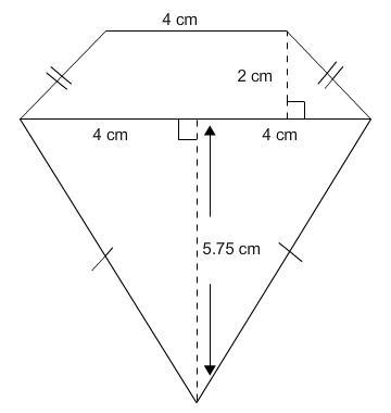 Find the area of this shape. The area of the shape is square centimeters.-example-1