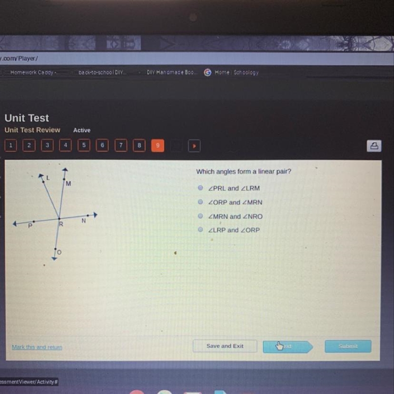 Which angles form a linear pair ?-example-1