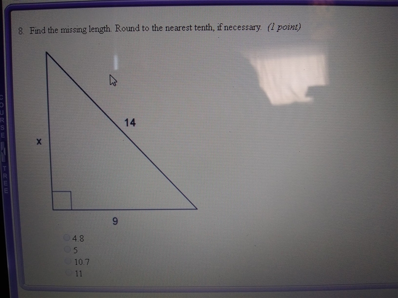 Find the missing length round to the nearest tenth if necessary​-example-1