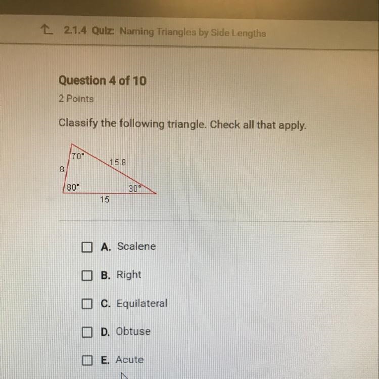 Classify the following triangle.-example-1