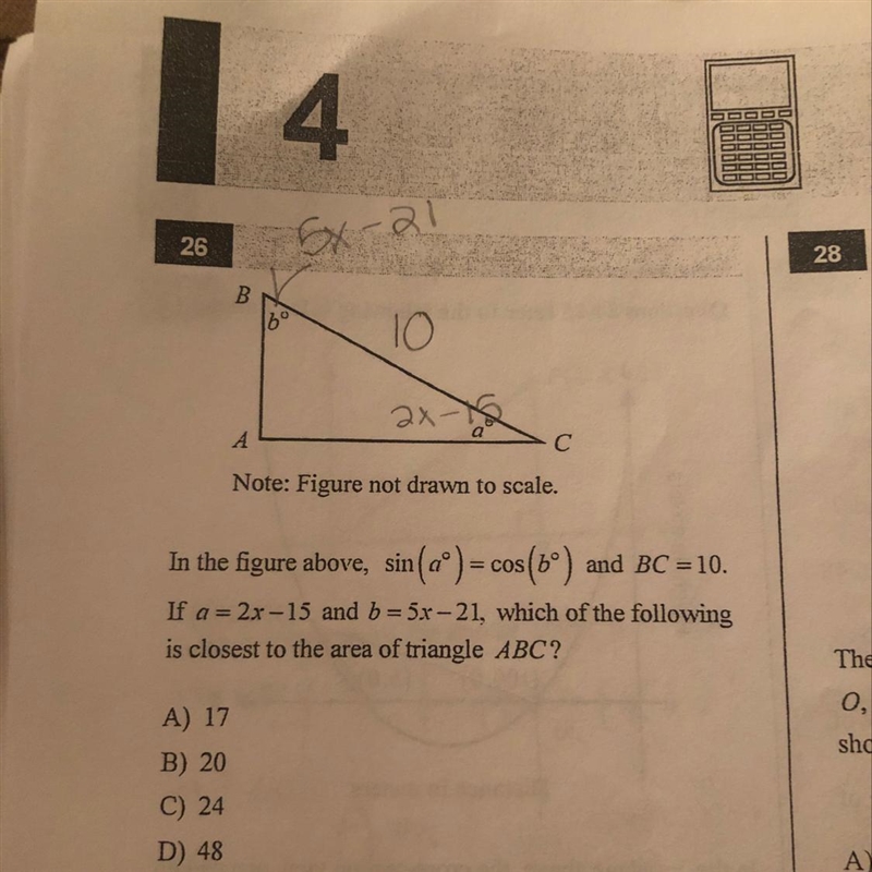 What is the area of triangleABC?-example-1