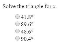 Solve the triangle for x.-example-2