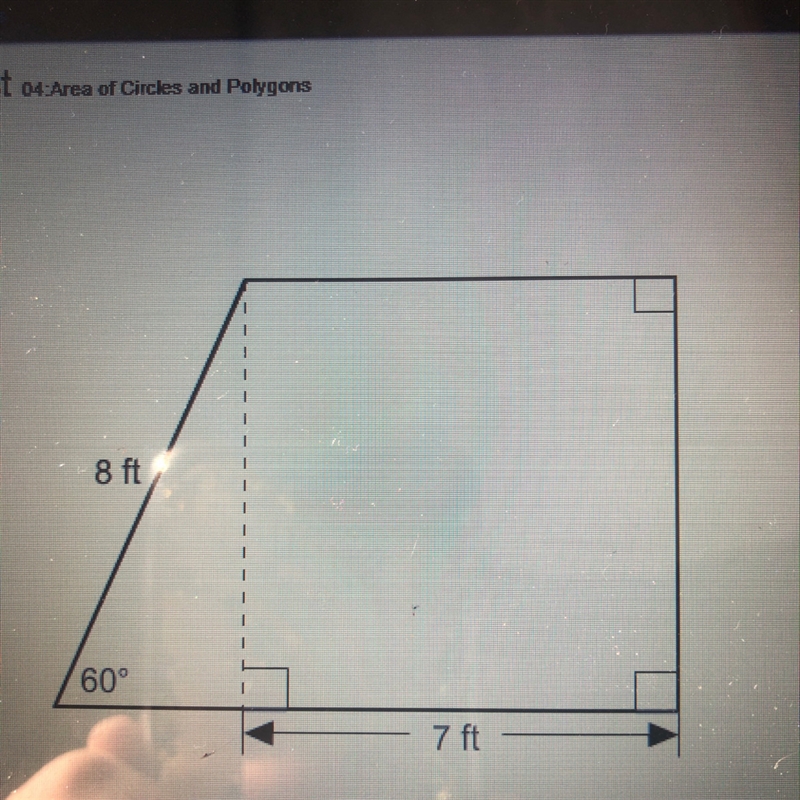 What is the area of the trapezoid to the nearest tenth? Answer options: 76.7, 41.9, 65.0, 62.4-example-1