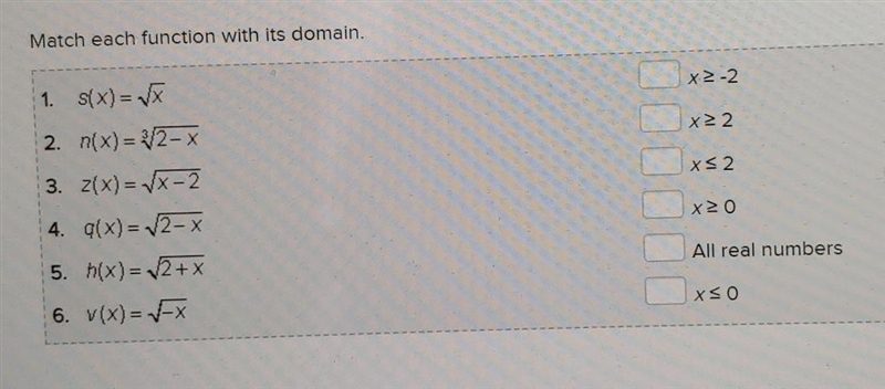 Match each function with its domain​-example-1