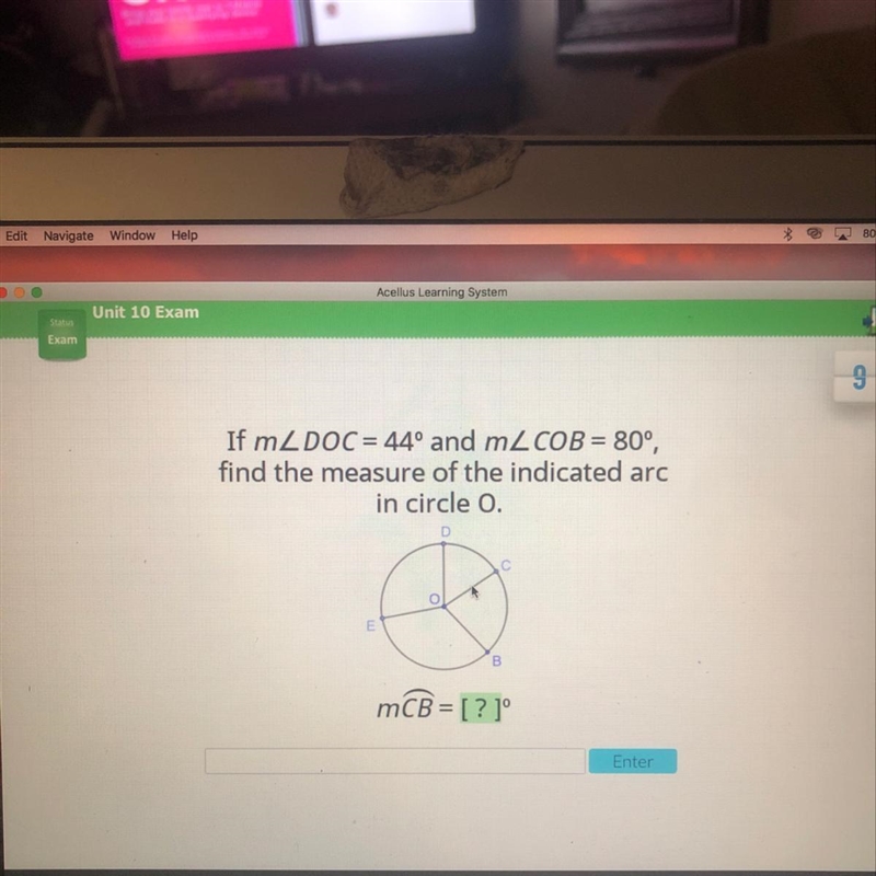 Find the measure of the indicated arc in the circle-example-1