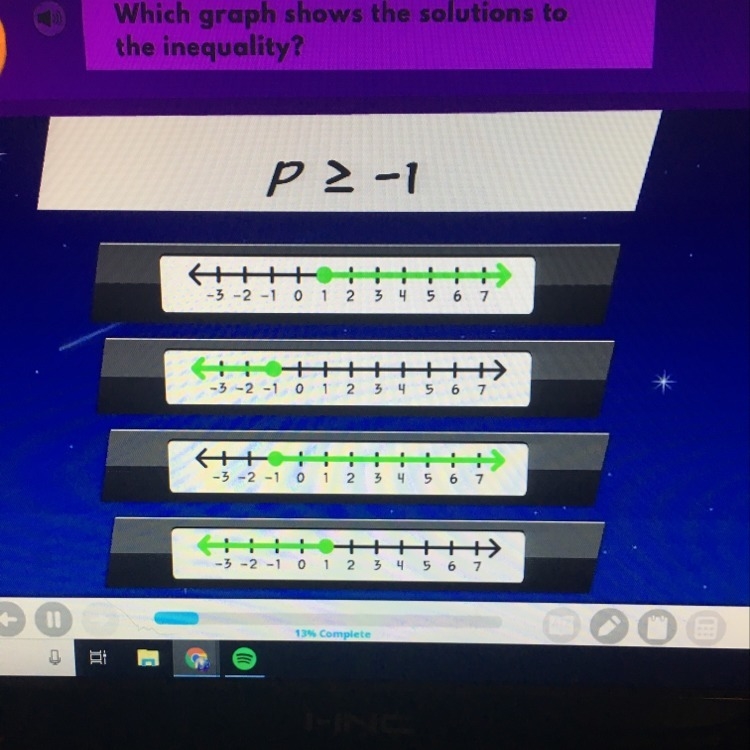 Which graph shows the solutions to the inequality ?-example-1