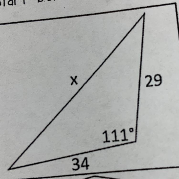 Solve for x in the triangle-example-1