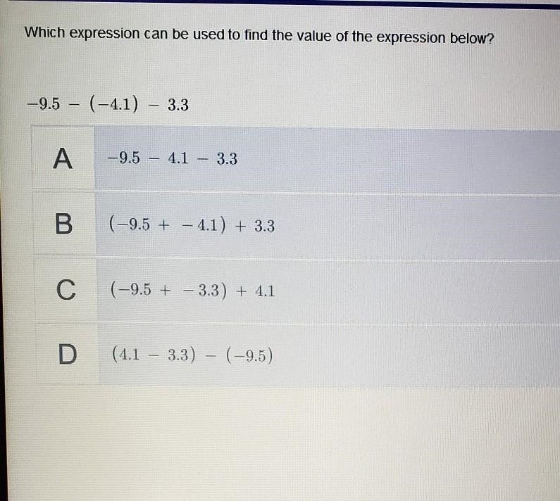 Which expression can be used to find the value of the expression below?​-example-1