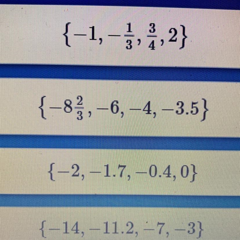 Help ASAP please! Thanks in advance. In which set are ALL of the numbers solutions-example-1