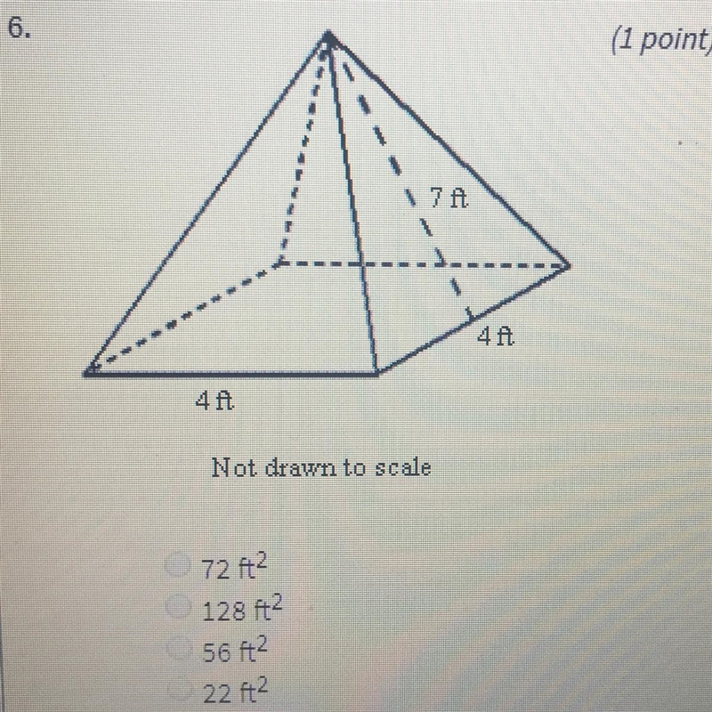 For the following question, find the surface area of the regular pyramid shown to-example-1