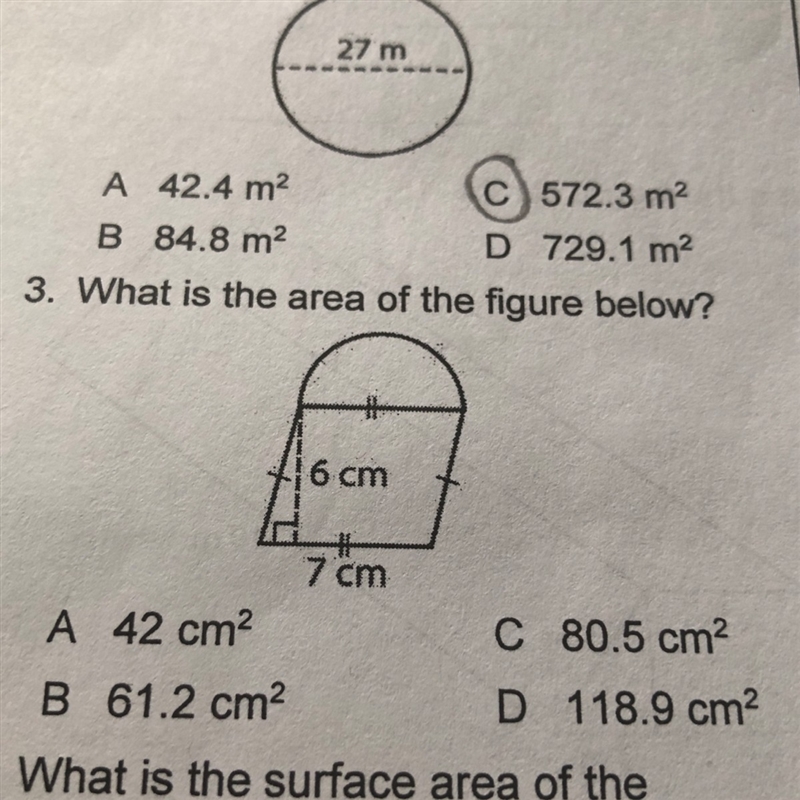 HEELLPPP What is the area of the figure below? A: 42 B: 61.2 C: 80.5 D: 118.9-example-1