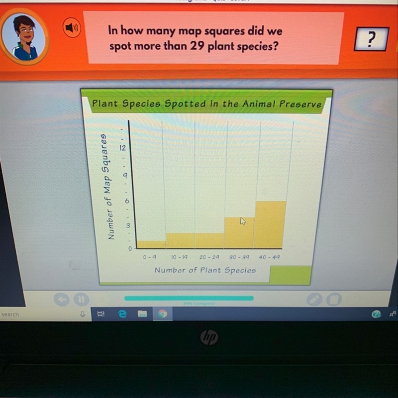 In how many map squares did we spot more than 29 plant species-example-1