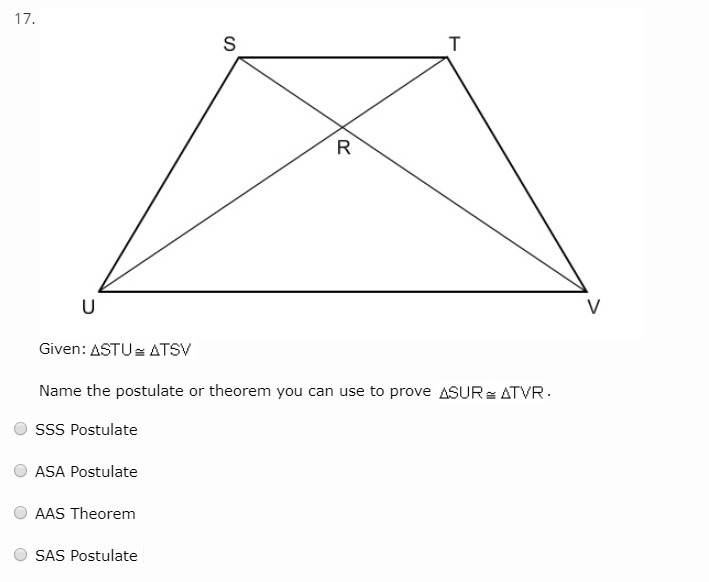 Name the postulate or theorem you can use to prove SSS Postulate ASA Postulate AAS-example-1