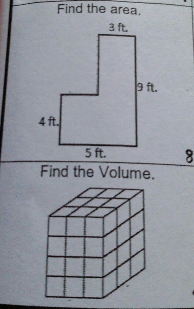 Find the area of 8 and the volume of 9.​-example-1